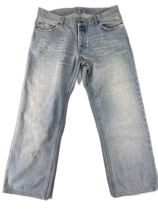 Helmut Lang Straight Leg Jeans 36 Light Wash 100% Cotton Regular Fit