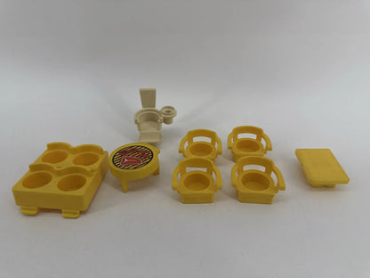Fisher Price Little People Yellow Furniture Chairs Grill Toilet Set Unbranded