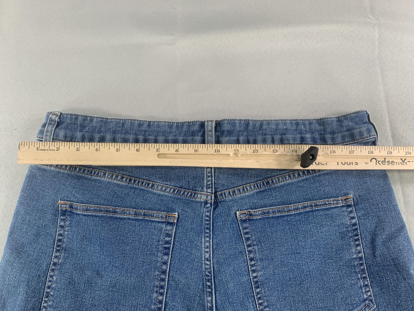 H&M Denim Shorts Womens 18 Blue High Rise Rolled Hem Stretch Casual Jean Summer