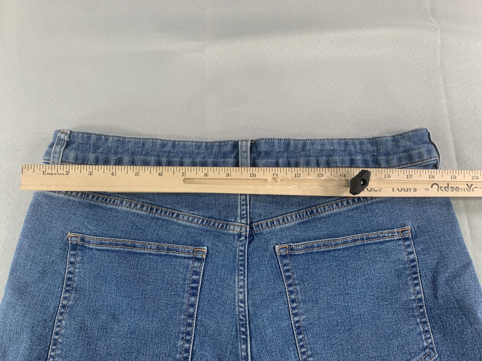 H&M Denim Shorts Womens 18 Blue High Rise Rolled Hem Stretch Casual Jean Summer