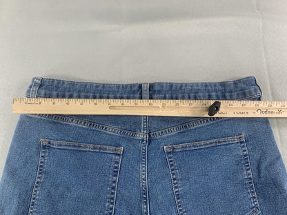 H&M Denim Shorts Womens 18 Blue High Rise Rolled Hem Stretch Casual Jean Summer