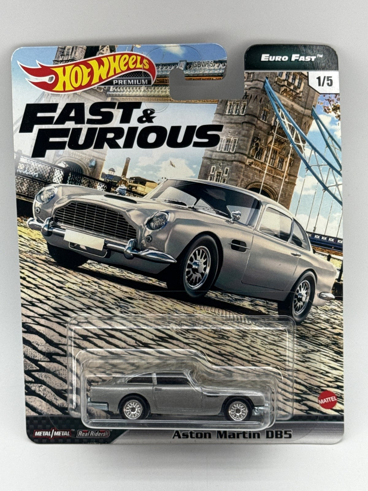 Hot Wheels Fast Furious Aston Martin DB5 Premium Die Cast Toy Car Silver Metal