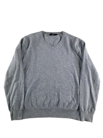J Crew Sweater Mens Medium Gray V Neck Pullover Lightweight Cotton Casual NWT