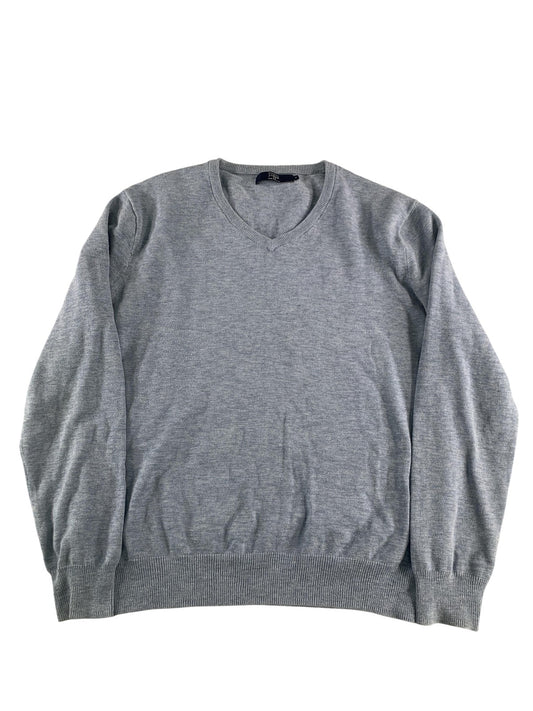 J Crew Sweater Mens Medium Gray V Neck Pullover Lightweight Cotton Casual NWT
