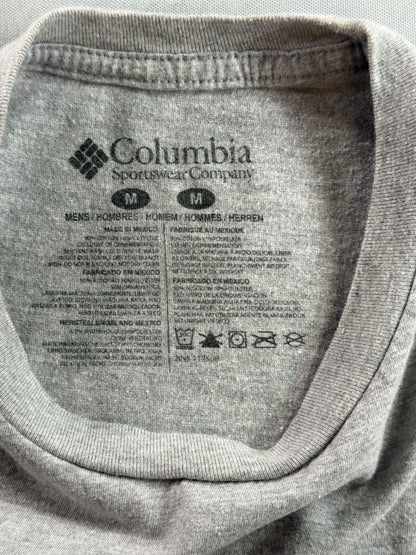 Columbia Sportswear Men Medium Gray Heather Logo Graphic Crew Neck T-Shirt Tee