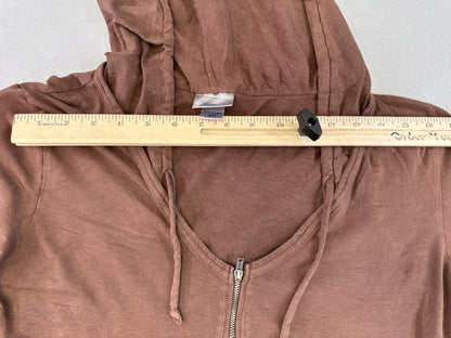 PROSPIRIT YOGA Hoodie XXLarge Brown Cotton Relaxed Fit Lightweight Zipper Front