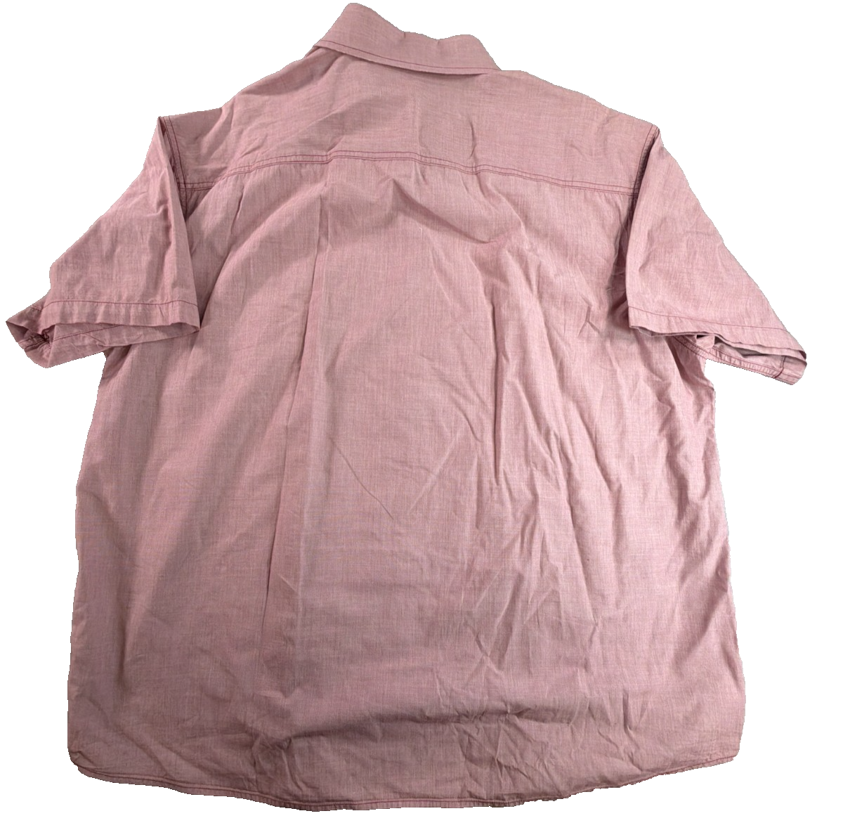 Carhartt Mens 2XL Pink Burgundy Chambray Short Sleeve