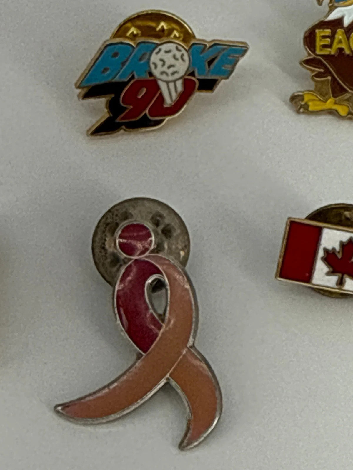 Lot of 9 Vintage Enamel Lapel Pins Hawaii Golf Canada Olympics Eagle Collectible
