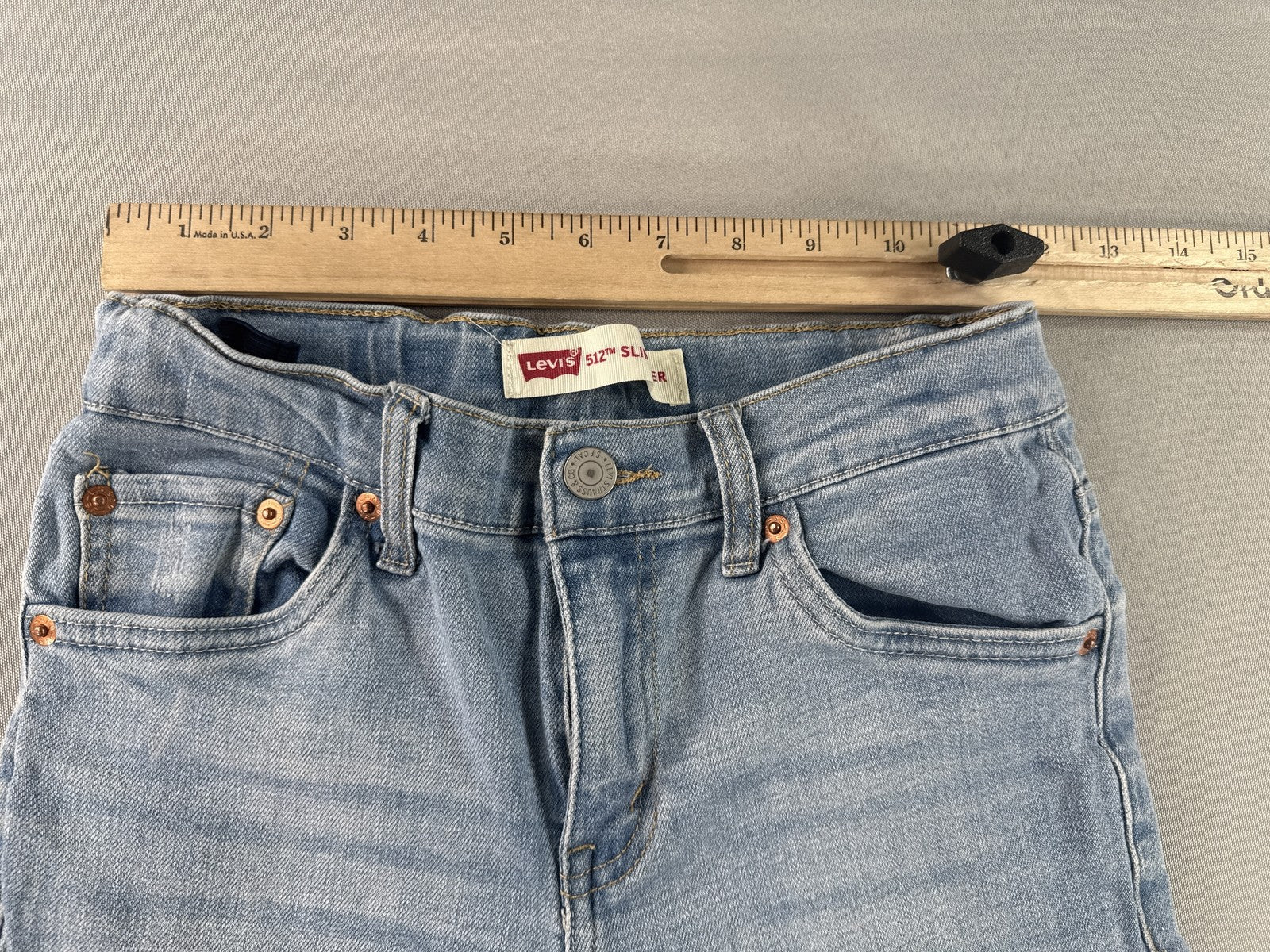 Levi's Straight Leg Jeans 12 REG Womens Light Blue Cotton Elastane Mid Rise