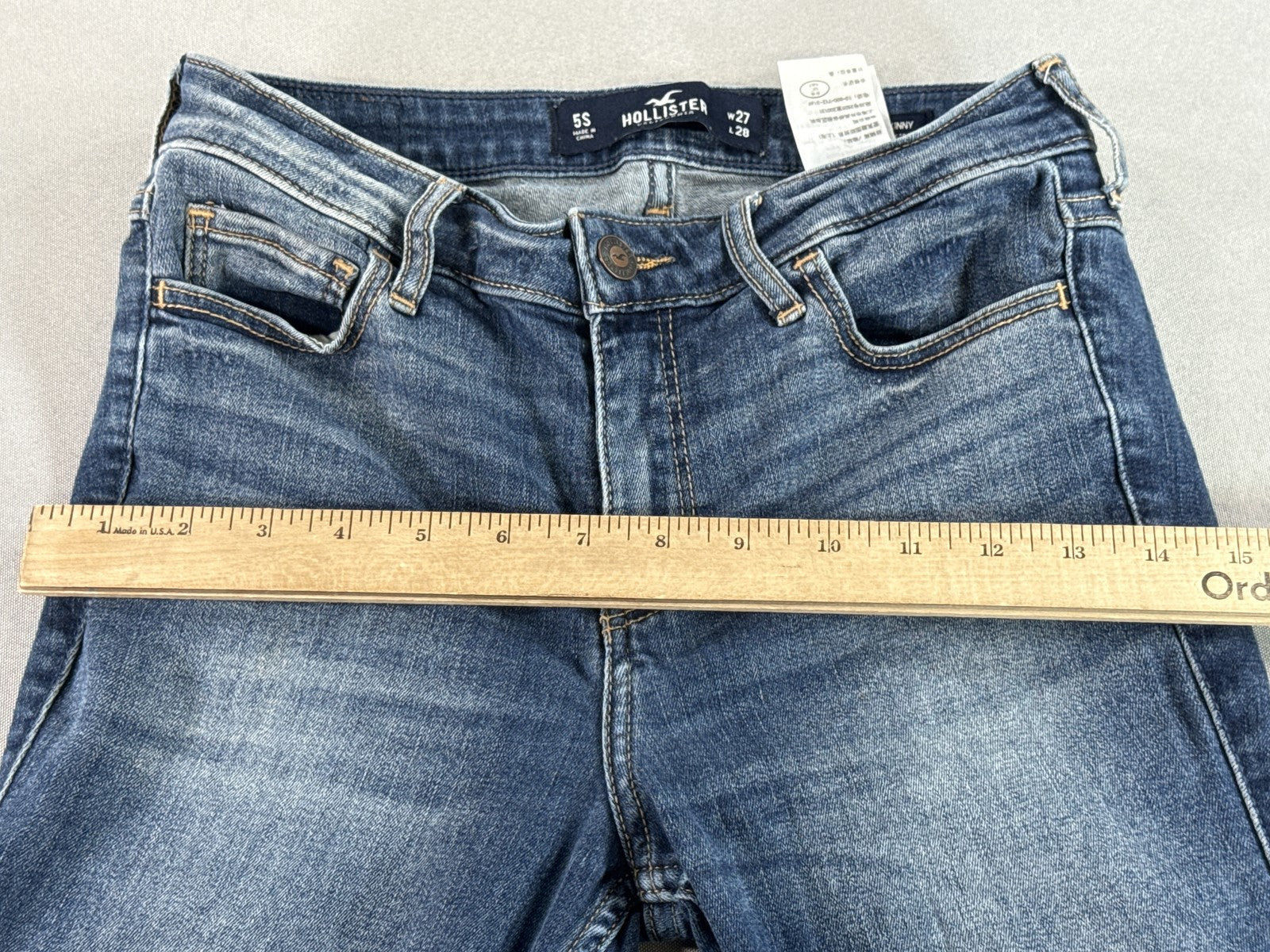 Hollister Skinny Jeans Womens W27 L28 Blue Denim Low Rise Five pocket Design L29