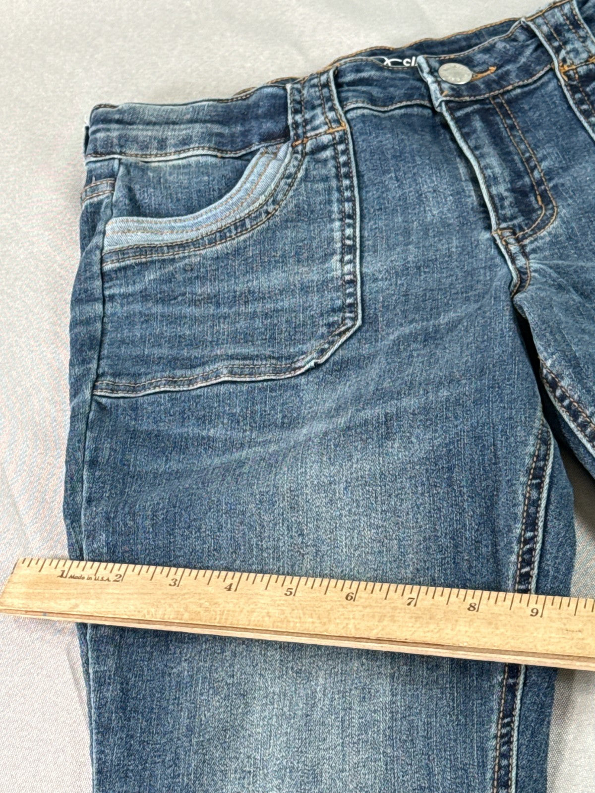 Art Class Girls Flare Jeans Size 16 Blue Stretch Denim Wide Leg Boho Y2K