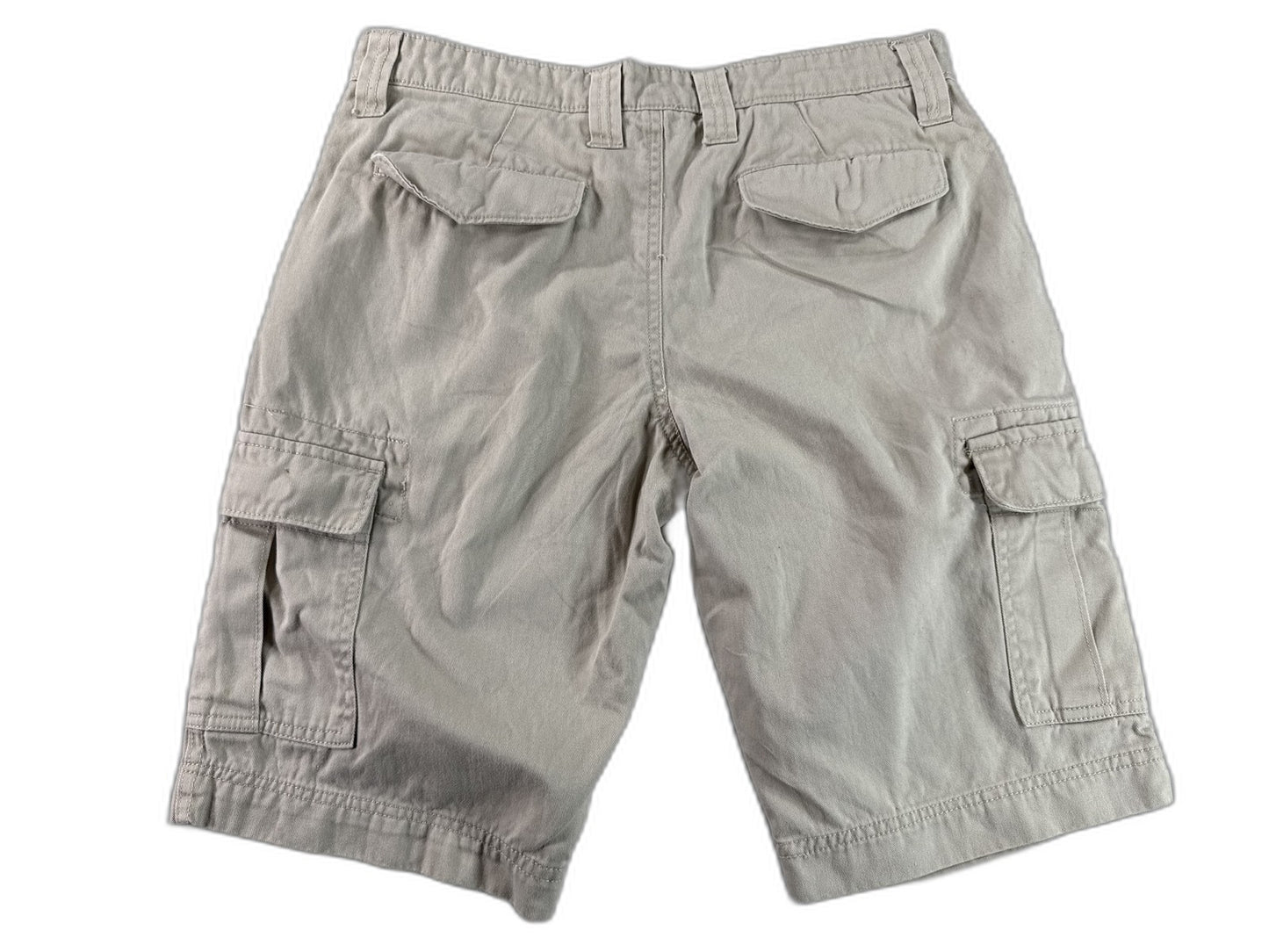 LECAVY Cargo Shorts 28 Khaki Regular Fit Chino Cotton Pockets Outdoor Pants