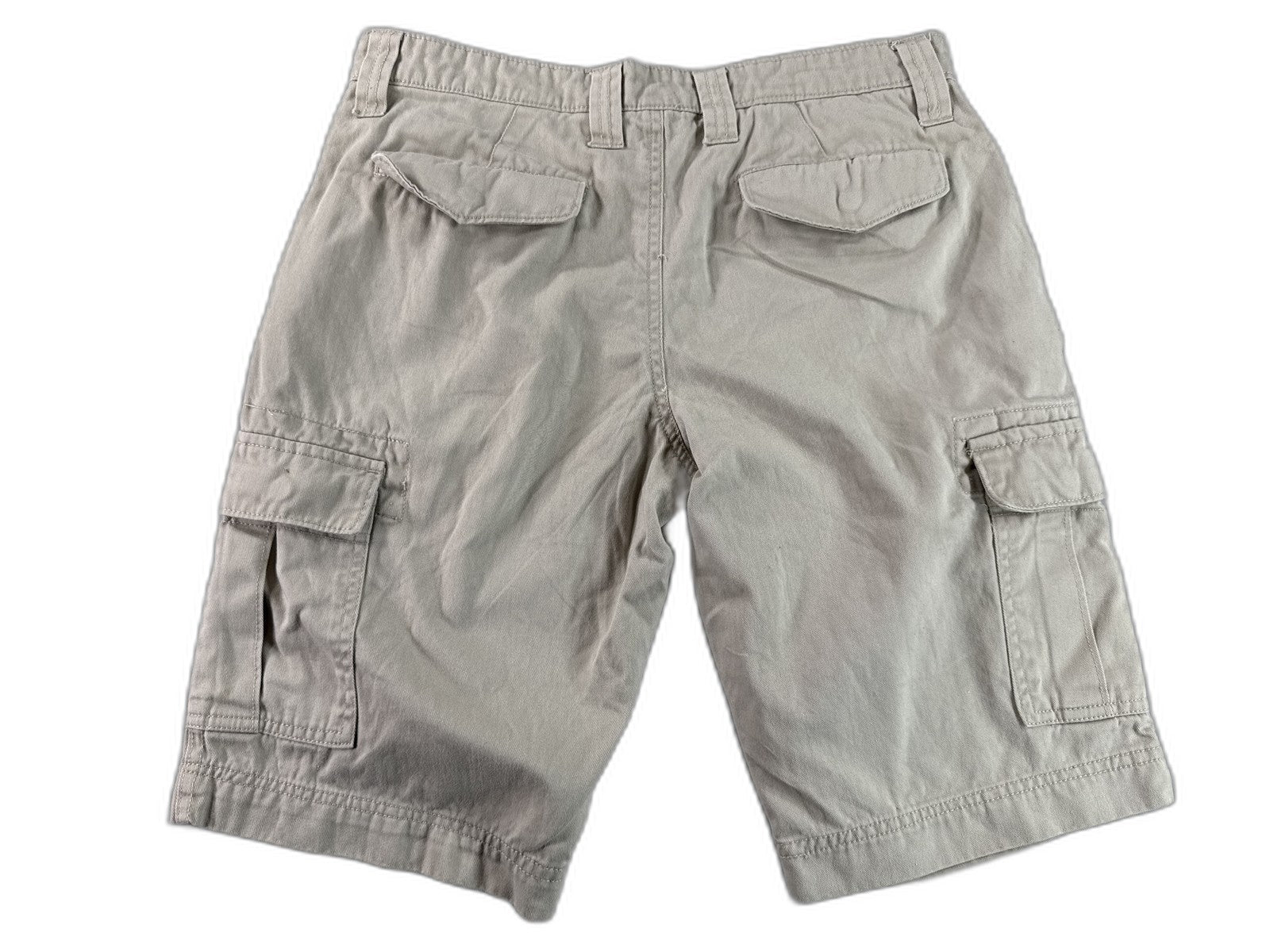 LECAVY Cargo Shorts 28 Khaki Regular Fit Chino Cotton Pockets Outdoor Pants