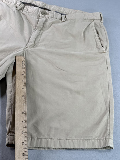 UNIQLO Chino Shorts Waist inch Beige 100% Cotton Breathable Flat Front Twill Men