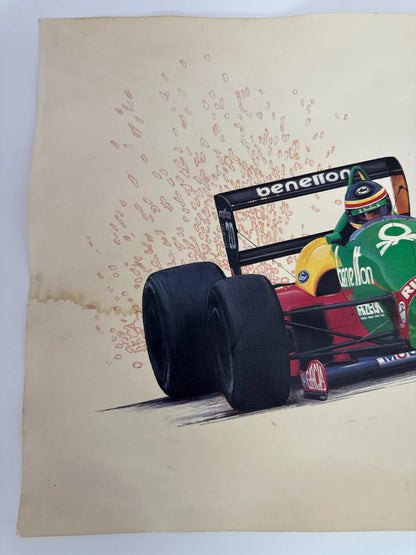 Benetton F1 Nannini Print Cademartori Signed Ltd 120 500 Racing Art Vintage LB6