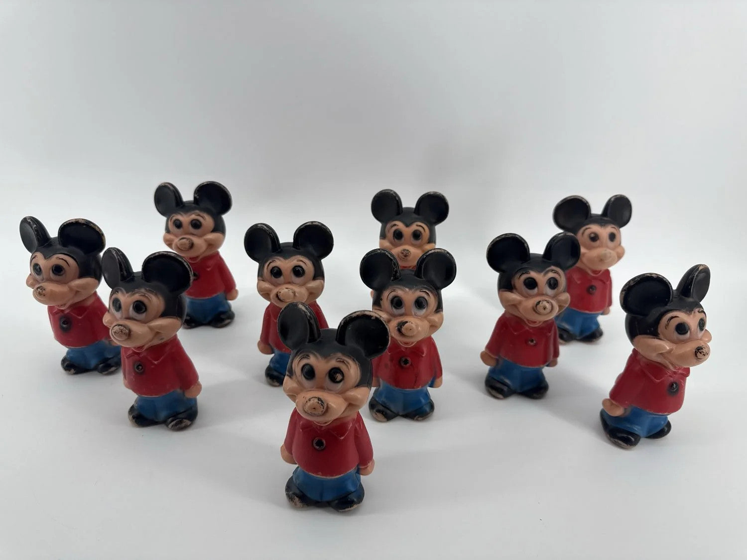 Lot of 10 Disney Mickey Mouse Figures 1960s Hong Kong Apparel Clothing New NWT