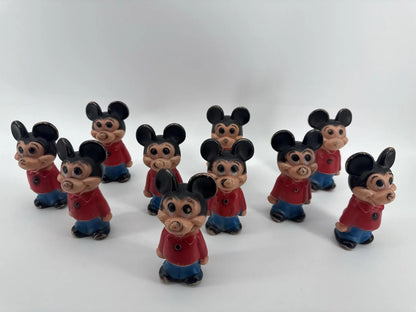 Lot of 10 Disney Mickey Mouse Figures 1960s Hong Kong Apparel Clothing New NWT