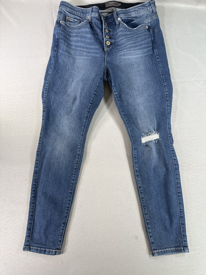 TORRID Mid Rise Skinny Jeans Womens 18R Blue Distressed Stretch Denim Cotton