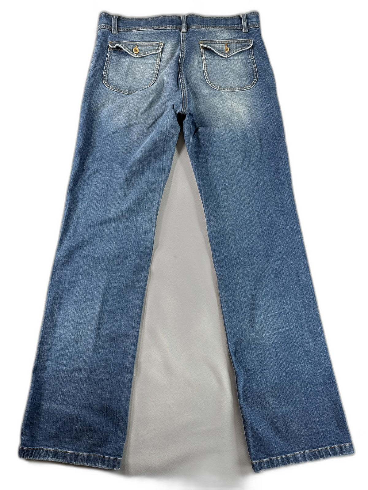 DKNY Straight Fit Jeans Womens 12 Blue Cotton Spandex Regular Mid Rise Denim Leg