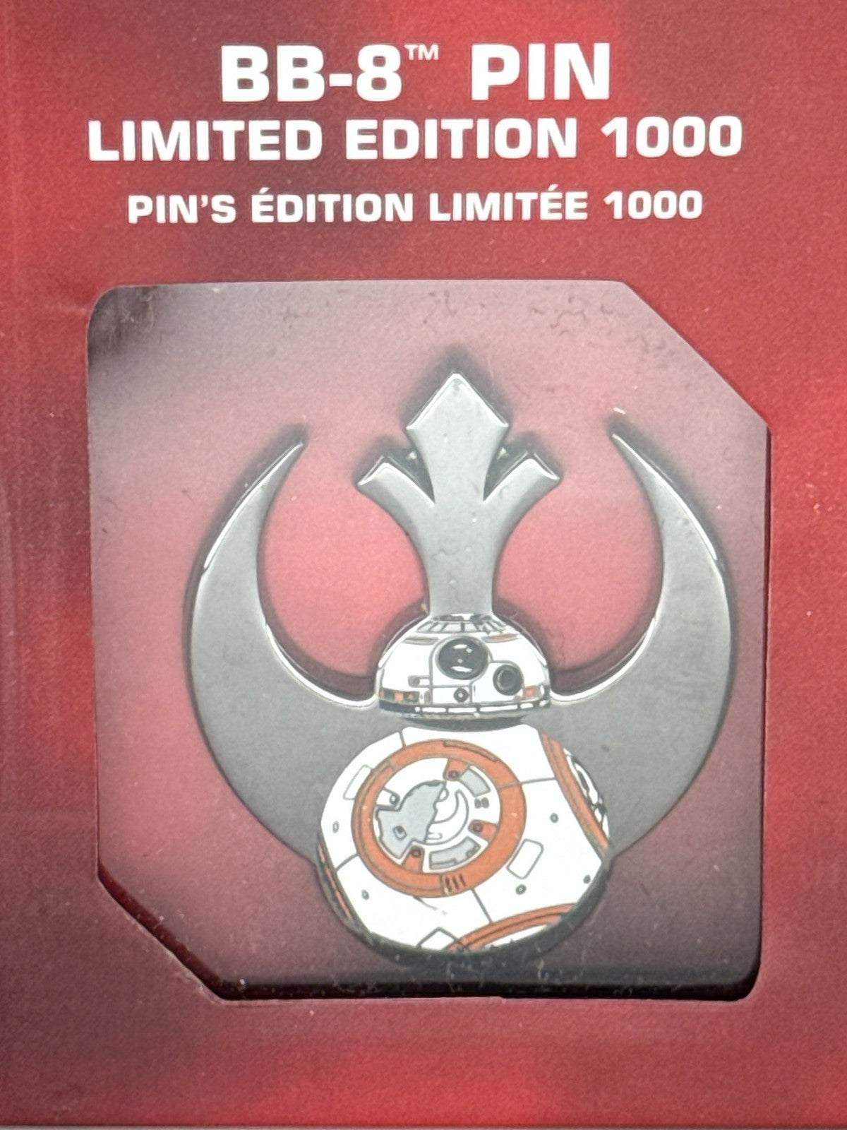 Star Wars BB-8 Pin Disney Store LE 1000 Exclusive 2015 Sealed Collectible Box