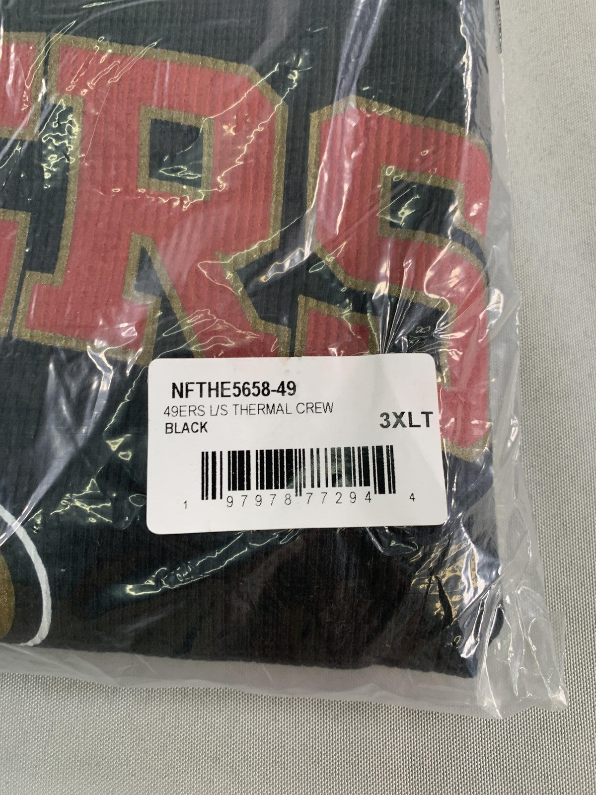 San Francisco 49ers Shirt Mens 3XLT Black NFL Football Long Sleeve Thermal code