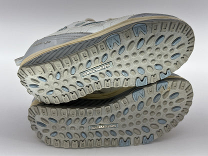 Skechers Shape Ups Toning Walking Shoes Mens 8.5 White/Gray Lace Up Leather