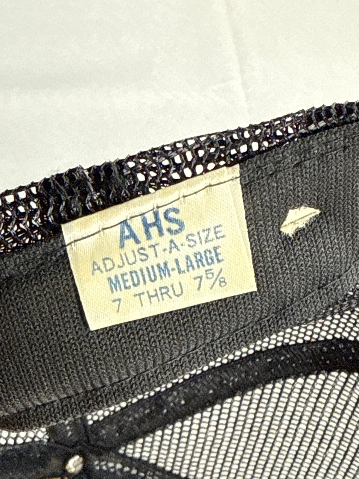 Vintage AHS Miami Vice Lottery Trucker Hat Black Mesh Cap Taiwan 80s M-L Snapbac