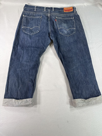 Levi's 501 Straight Fit Jeans W38 L30 Dark Wash 100% Cotton Selvedge Denim