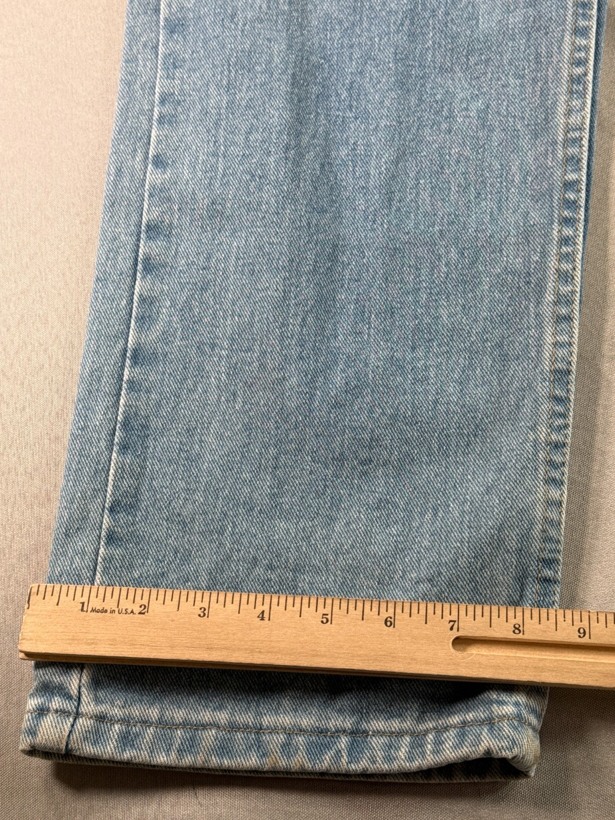 Wrangler Jeans Mens 31 Vintage Light Wash Denim Straight Leg 97601SB Workwear