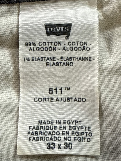 Levi's 511 Straight Leg Jeans 33 x 30 33x30 Gray Cotton Fit Denim Pants Made in