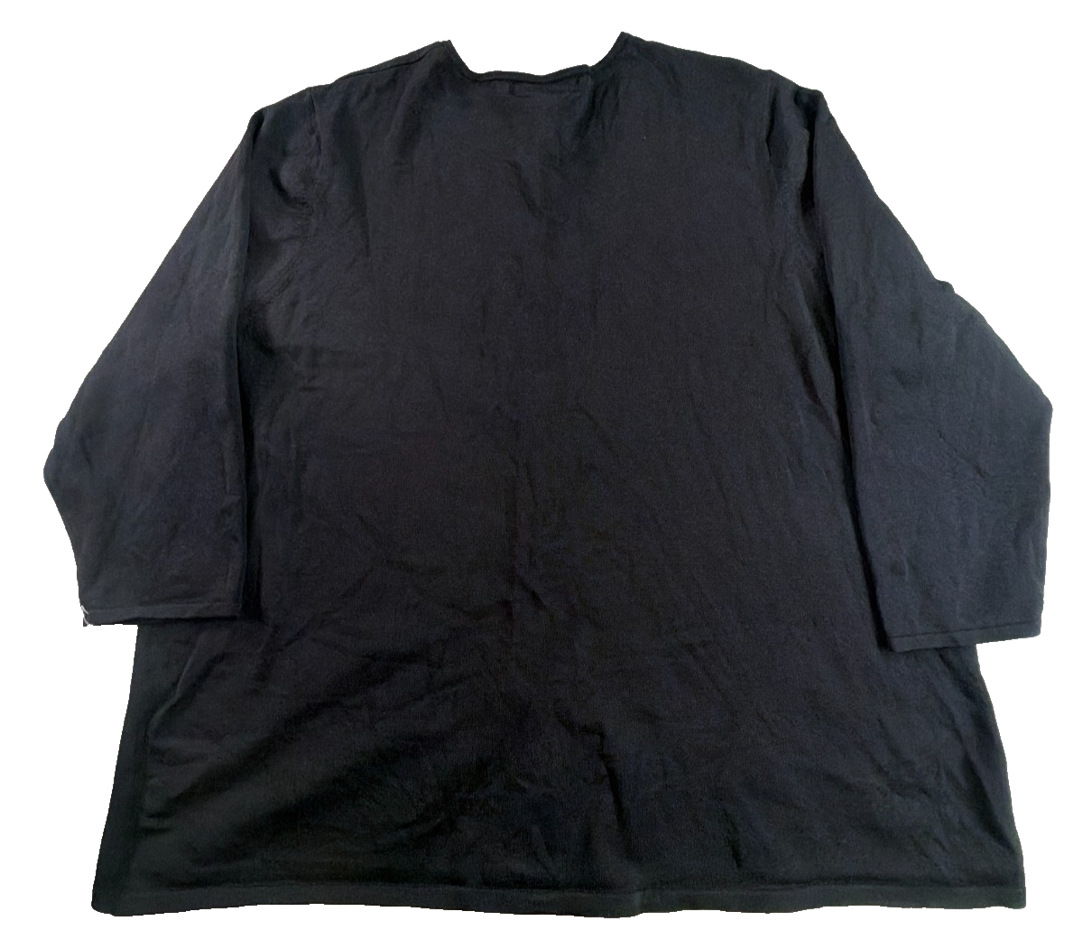 August Silk Black Button Front Cardigan Jacket Long Sleeve Womens Plus 1X Rayon