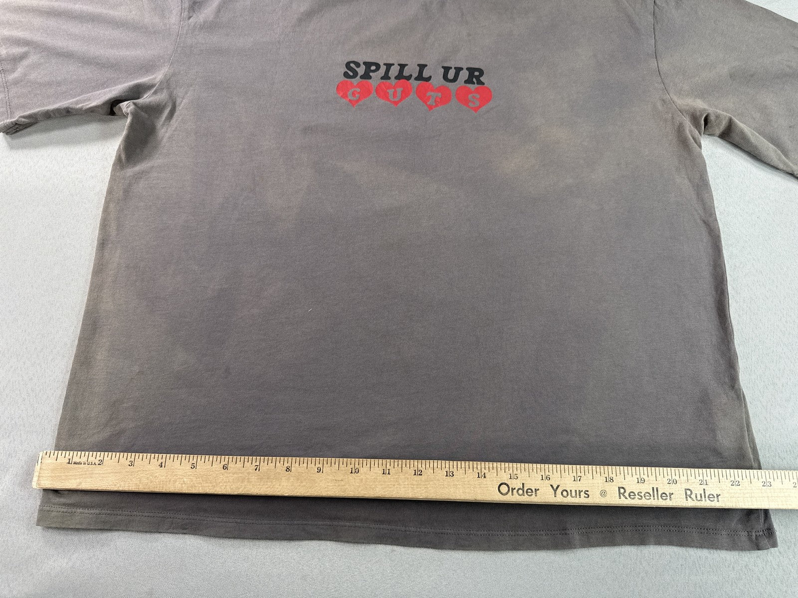 Unbranded Spill Ur Guts Music Graphic Tee L Gray Cotton Short Sleeve Crewneck