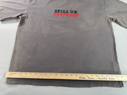 Unbranded Spill Ur Guts Music Graphic Tee L Gray Cotton Short Sleeve Crewneck