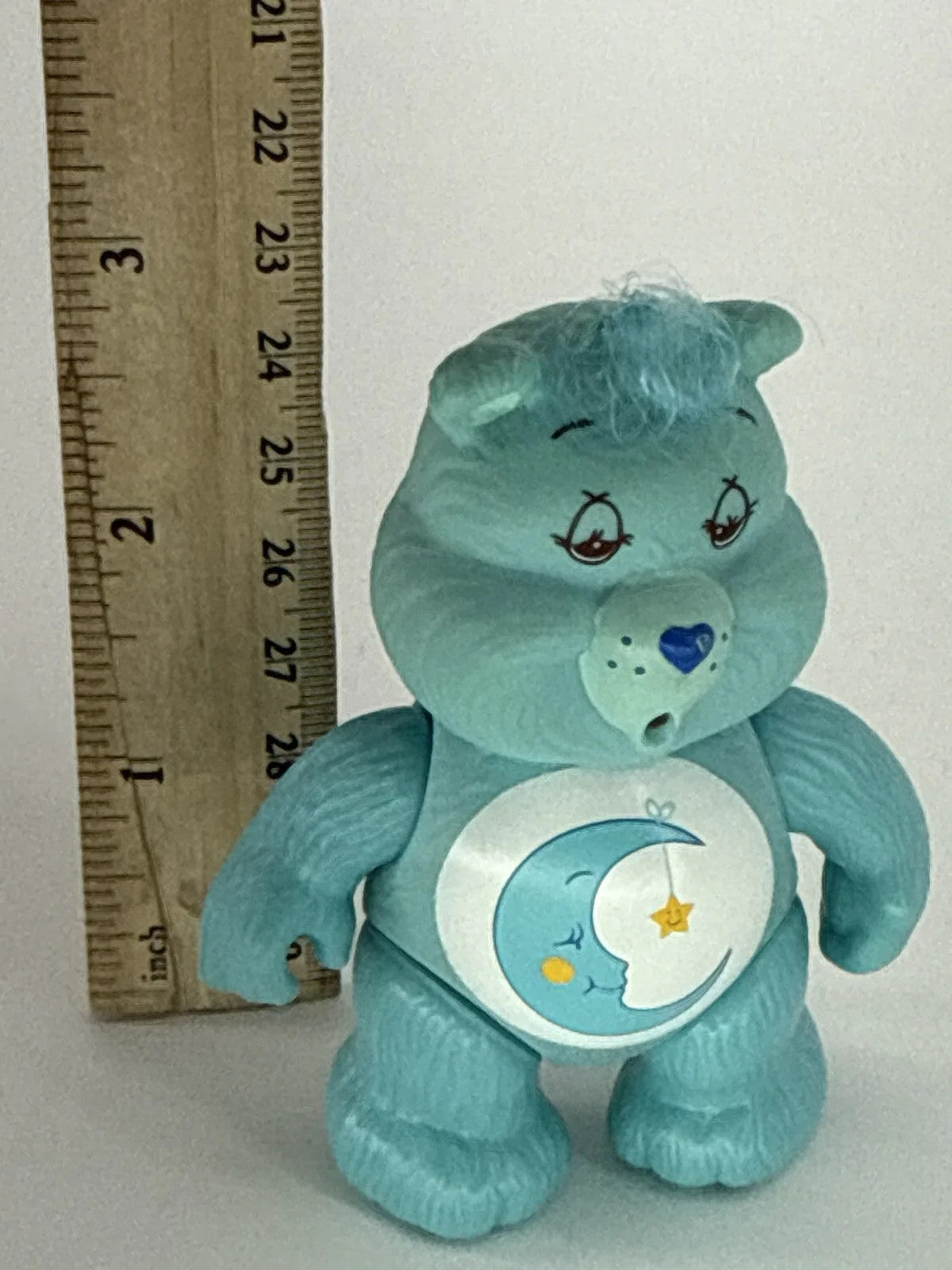 1983 Kenner Care Bears Bedtime Bear 3.5" Poseable Figure Blue Moon Star Vintage