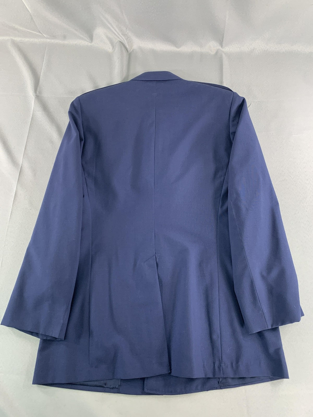 US Air Force Service Dress Jacket Mens 40R Blue 4-Pocket Silver Buttons Uniform