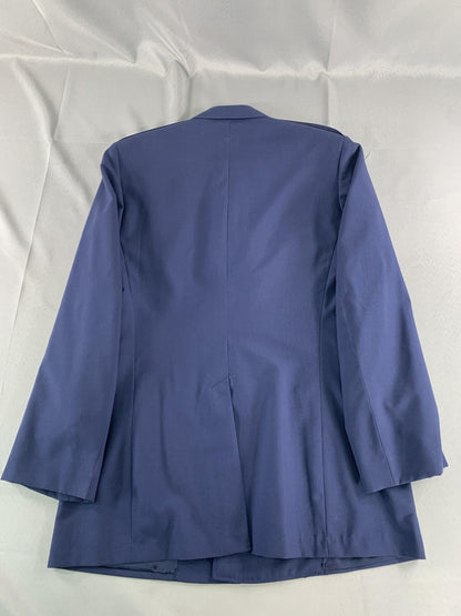 US Air Force Service Dress Jacket Mens 40R Blue 4-Pocket Silver Buttons Uniform