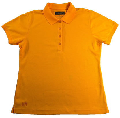 Loudmouth Golf Polo Shirt Womens Large Yellow Gold Solid Pique 100% Polyester