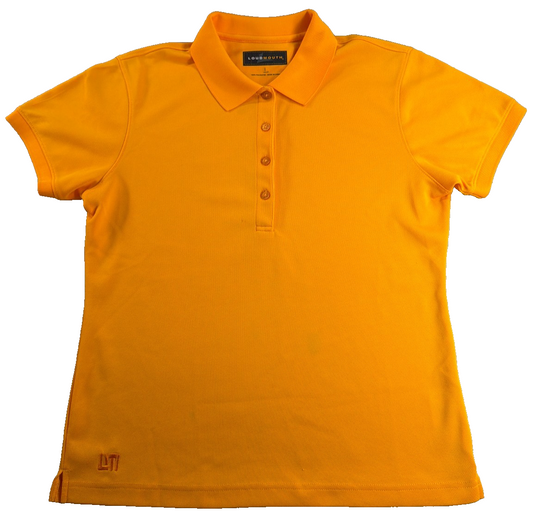 Loudmouth Golf Polo Shirt Womens Large Yellow Gold Solid Pique 100% Polyester