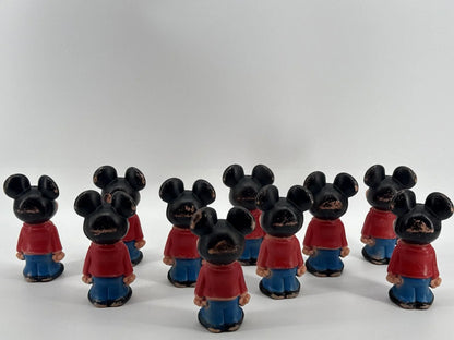 Lot of 10 Disney Mickey Mouse Figures 1960s Hong Kong Apparel Clothing New NWT