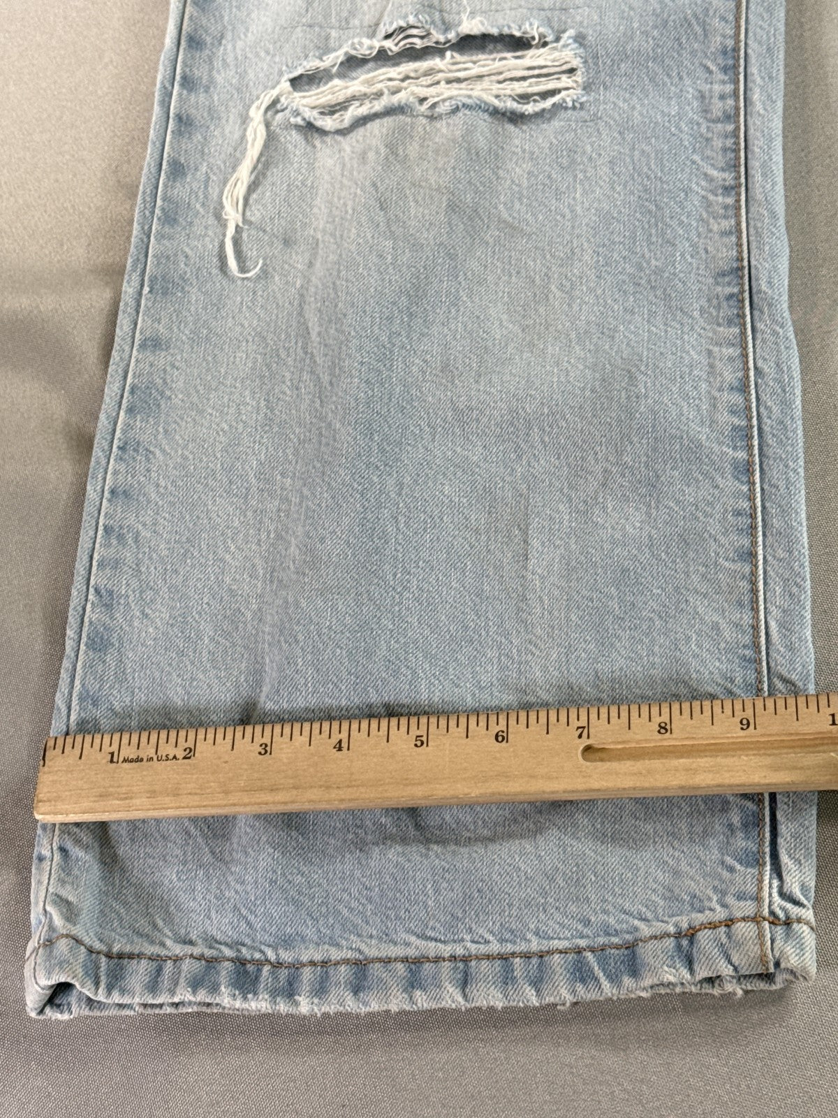 Art class Wide Leg Jeans Womens 8 Light Wash 100% Cotton Distressed Vintage