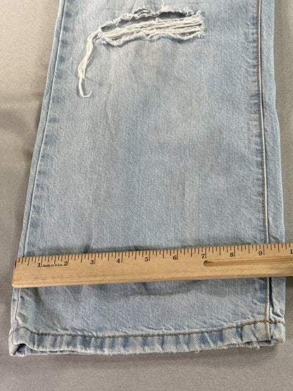 Art class Wide Leg Jeans Womens 8 Light Wash 100% Cotton Distressed Vintage