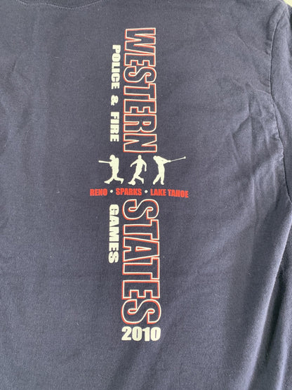 Western States Police Fire Games Shirt Mens 2XL Blue Reno Sparks Lake Tahoe 2010