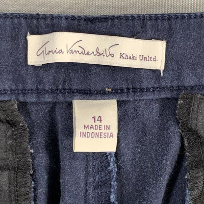 Gloria Vanderbilt Khaki Untd Pants 14 | Blue Chino Style Stretch 36x29 Straight