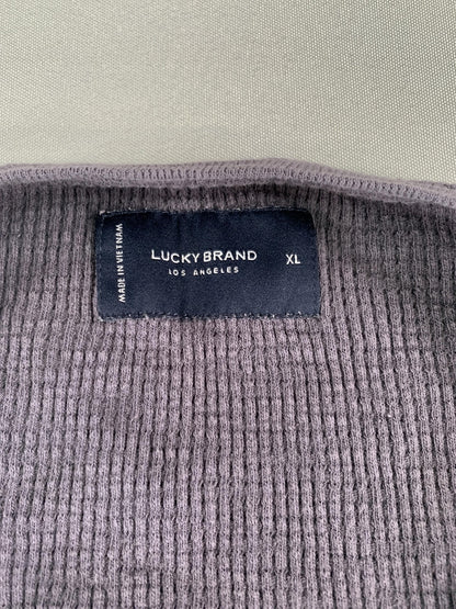 Lucky Brand Shirt Mens Extra Large Gray Waffle Knit Long Sleeve Thermal Casual