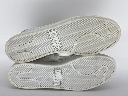 ALIFE Sneakers Womens 12 Silver Metallic Graphic Design Korea Leather