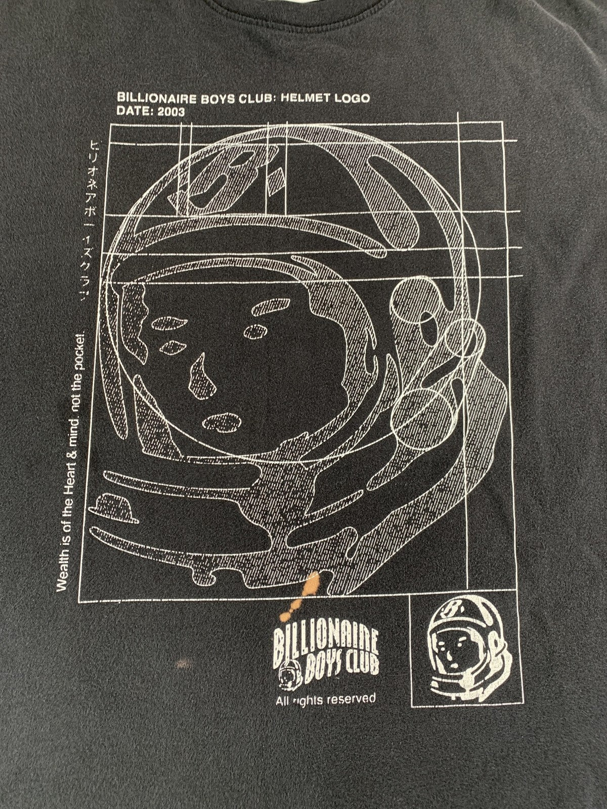 Billionaire Boys Club Shirt Mens Large Black Helmet Logo Graphic Tee 2003 Cotton