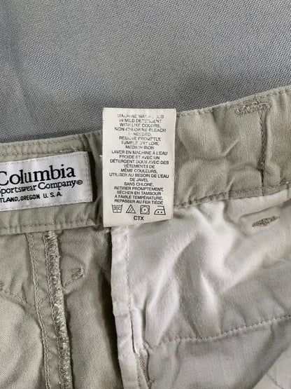 Columbia Mens Cargo Shorts 32 Beige Outdoor Utility Trail Hiking Pockets Elastic