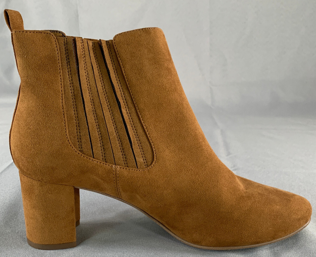 Kenneth Cole Reaction Float Free WMS 9.5M Brown Suede Ankle Block Heel Booties