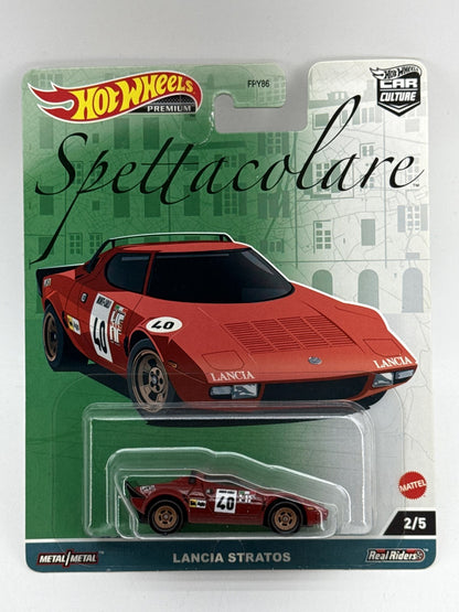 Mattel Premium Lancia Stratos Car Culture Die Cast Red Metal Racing Real Riders