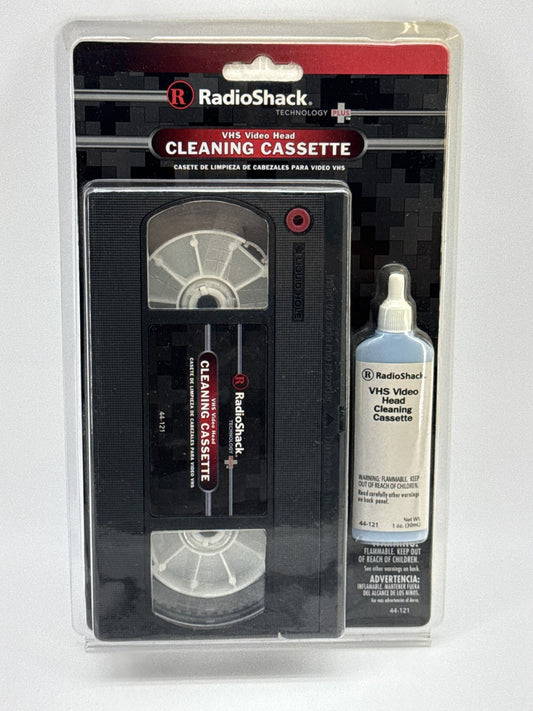 RadioShack VHS Video Head Cleaning Cassette VCR Solution Tape 121 New Sealed NOS